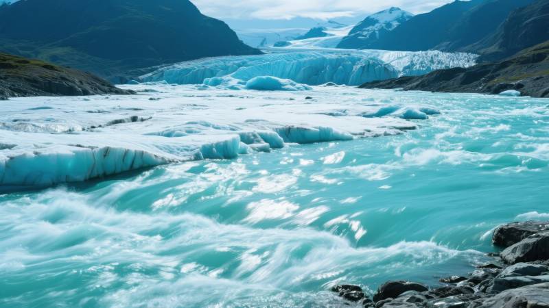 冰川融水奔涌图片