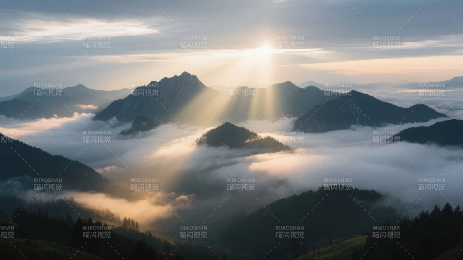 云海日出山峦图片