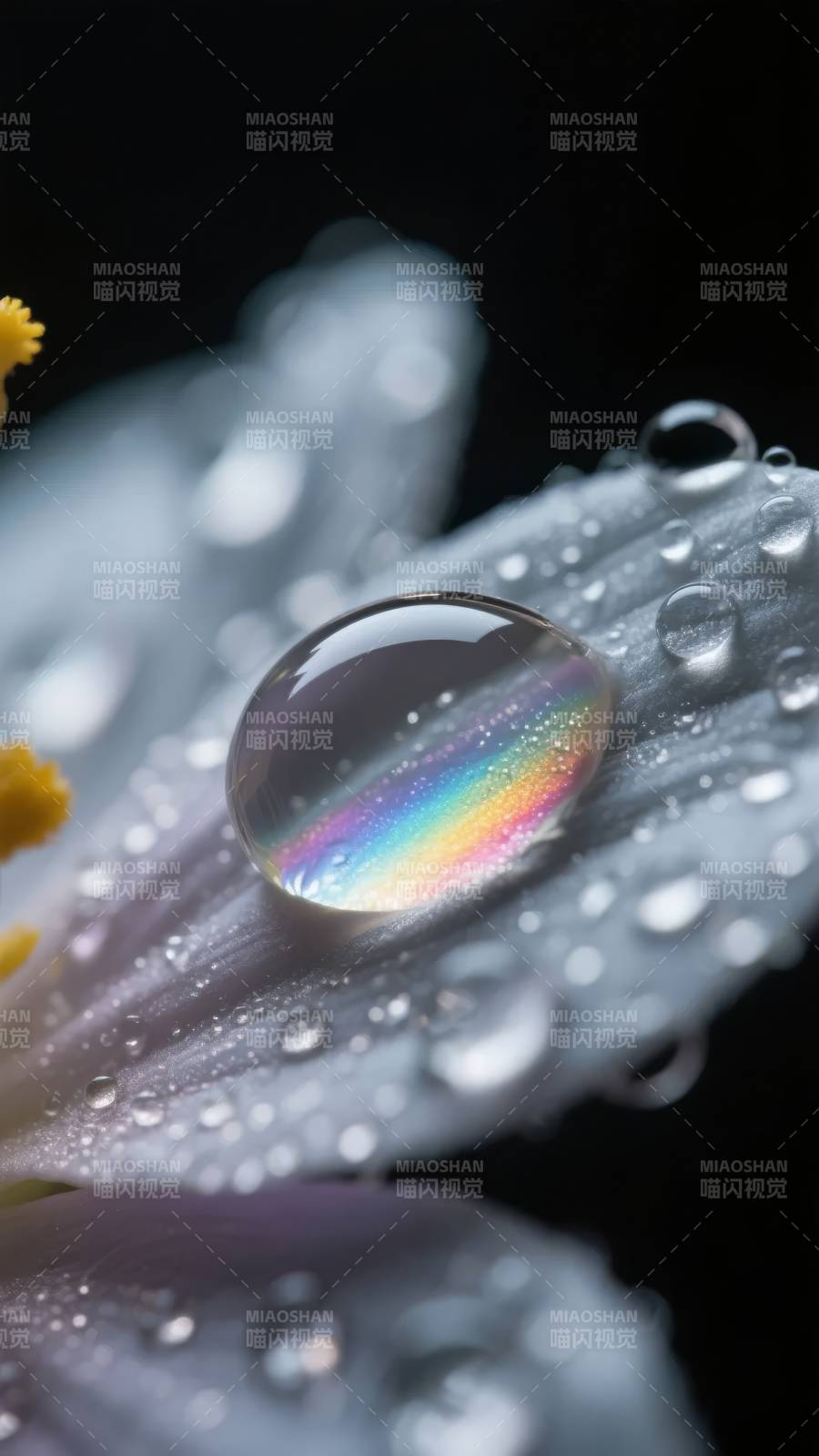 露珠映彩虹图片