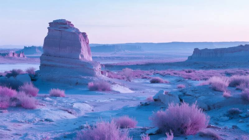 紫雾荒原奇景图片