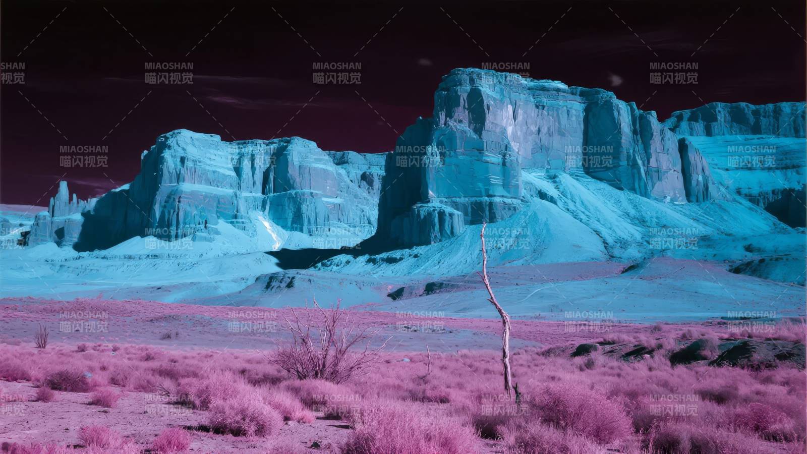 紫蓝荒漠奇景图片