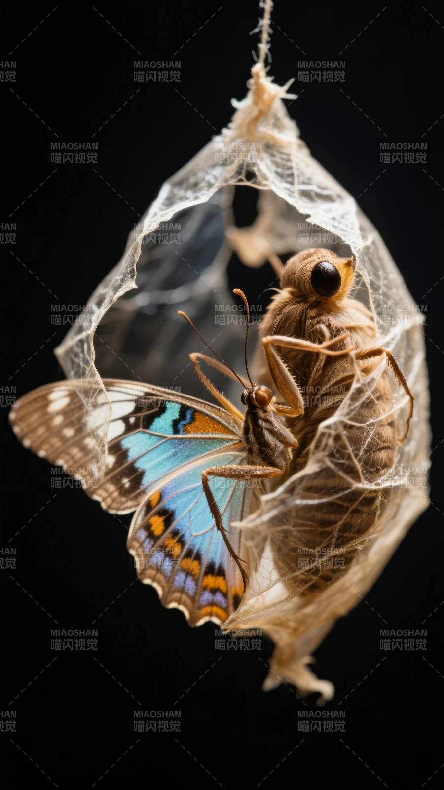 蝶破茧而出图片