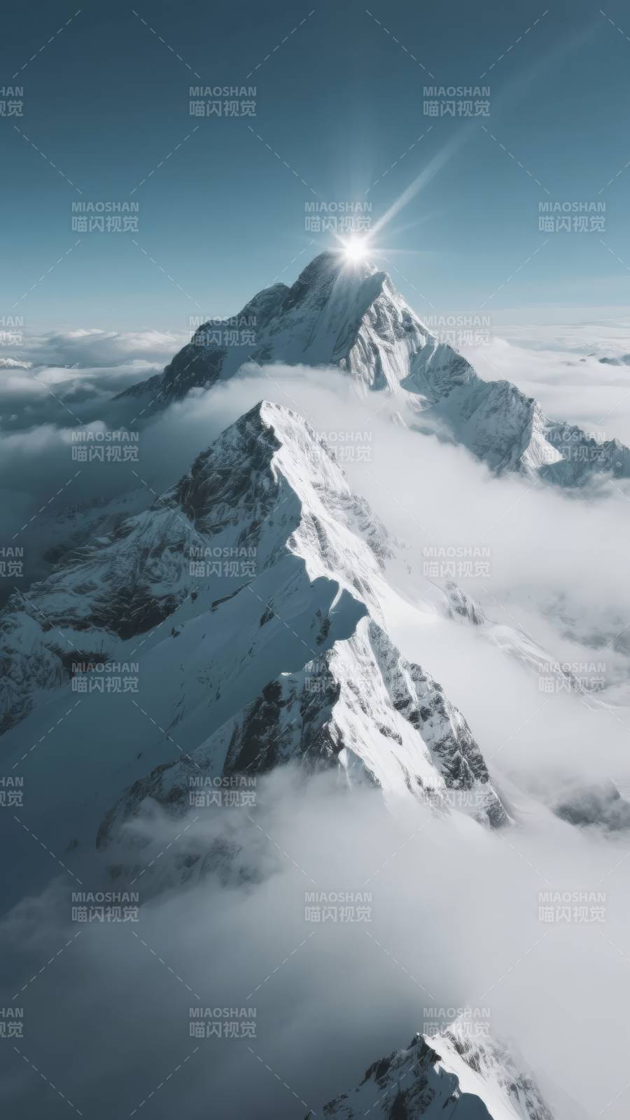 雪峰之巅 云海日出图片