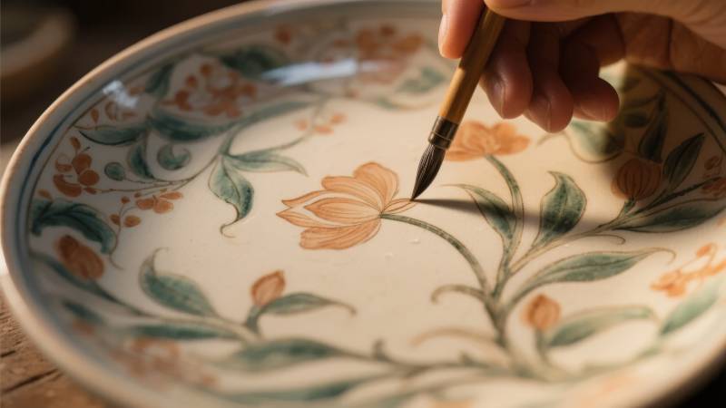 手绘花盘艺术图片