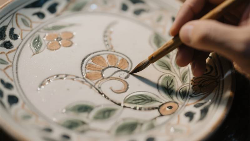 手绘陶瓷盘图片