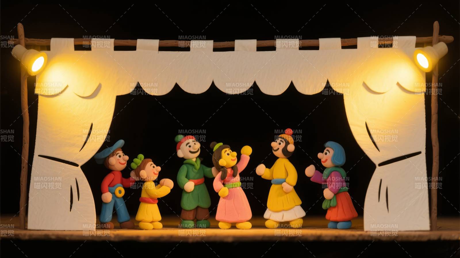 木偶戏台上的童话图片