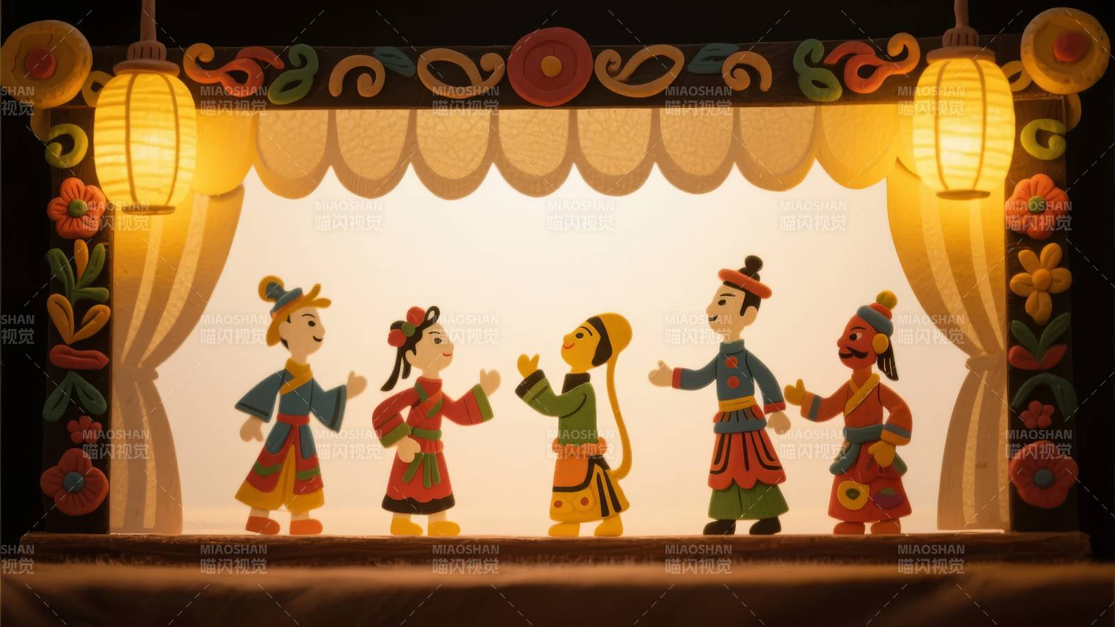 皮影戏表演图片