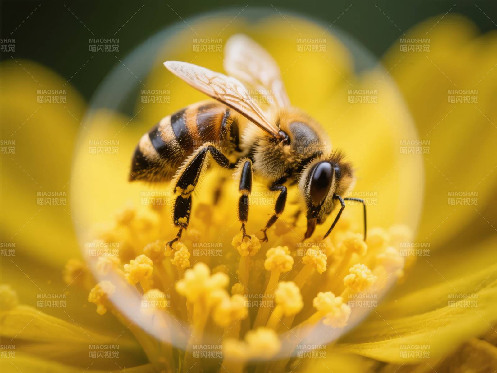 蜜蜂采蜜瞬间图片