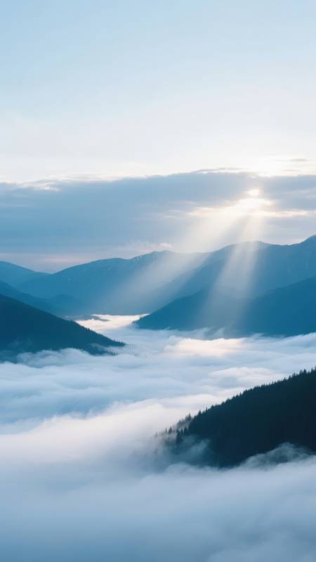 云海日出山间图片