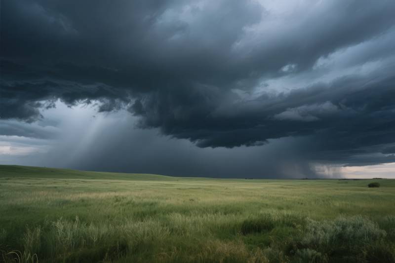暴风雨来临前的草原图片