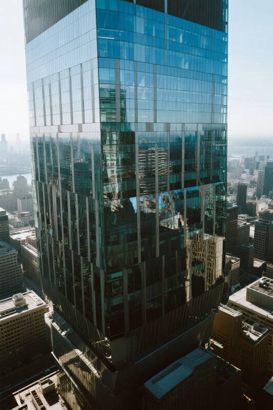 摩天大楼倒影城市图片