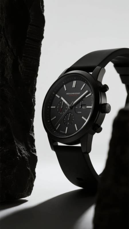 极简黑腕表图片