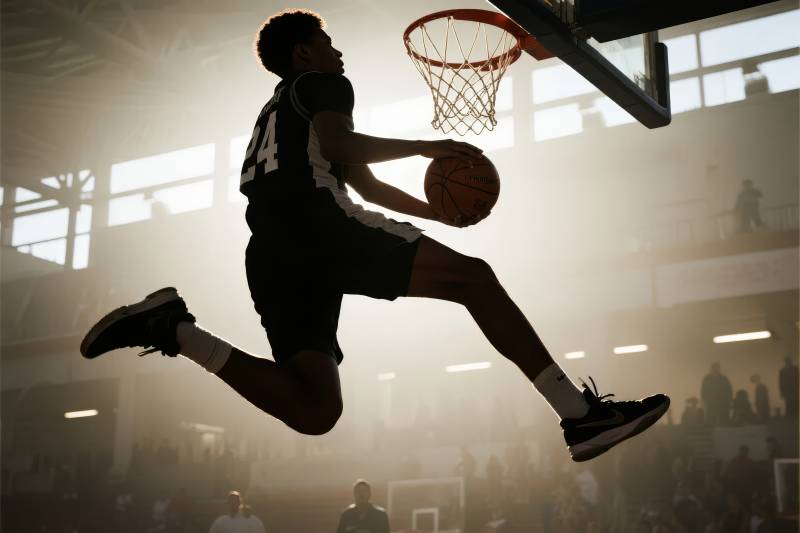 篮球飞扣瞬间图片