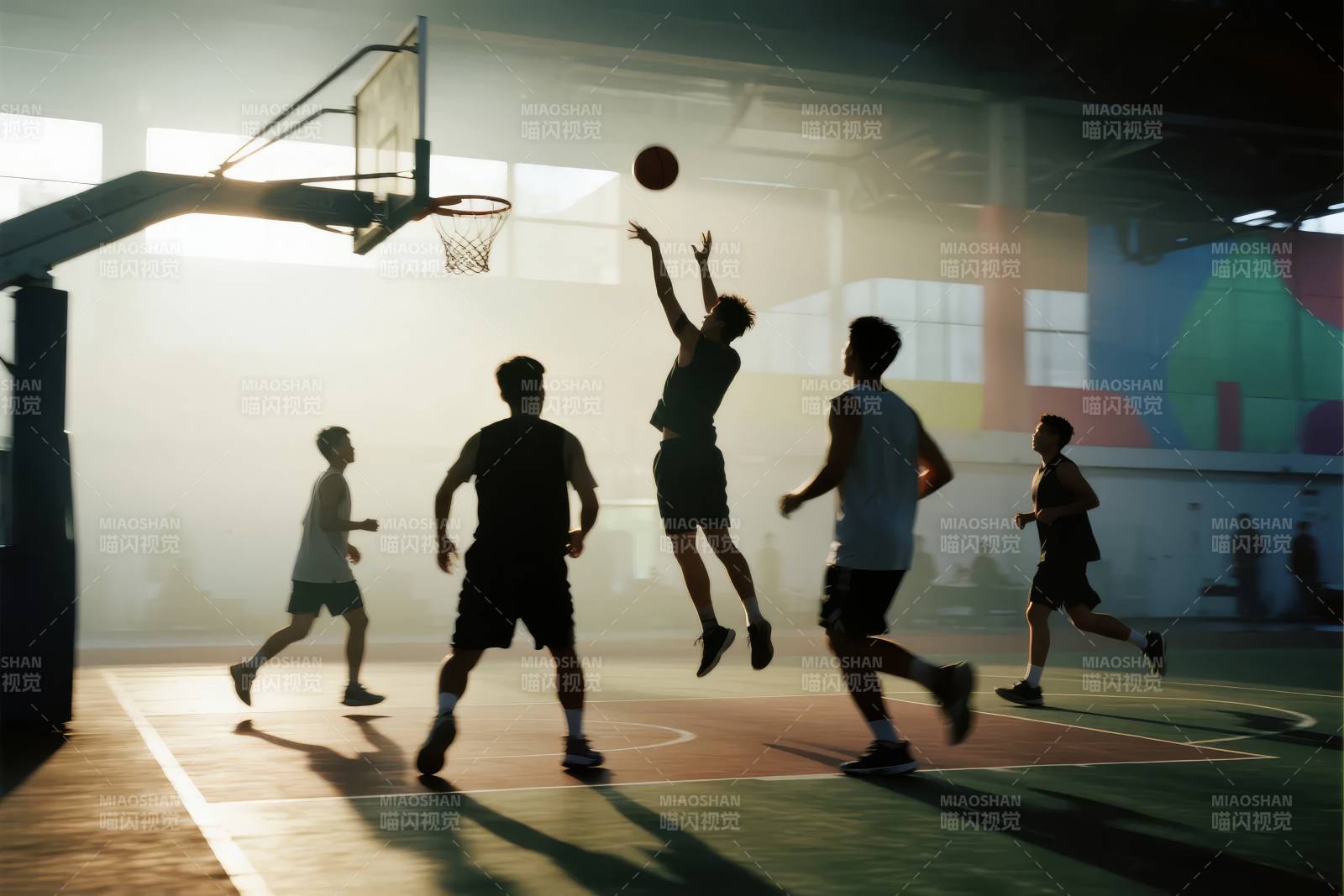 篮球少年跃动瞬间图片