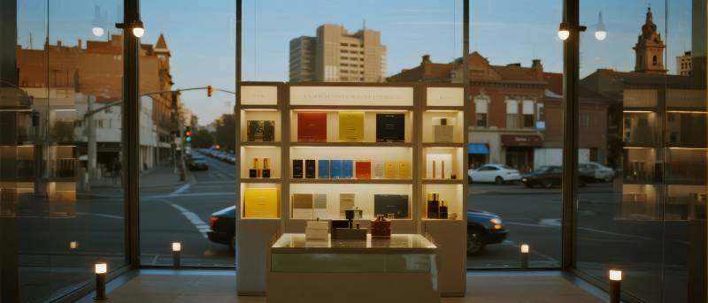 橱窗陈列 城市夜景图片