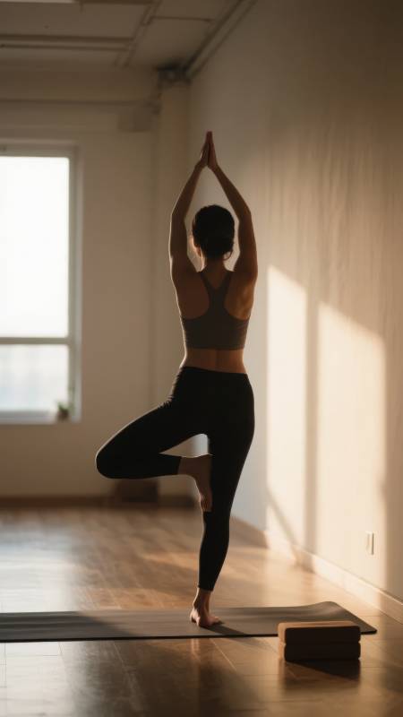 瑜伽树式静心图片