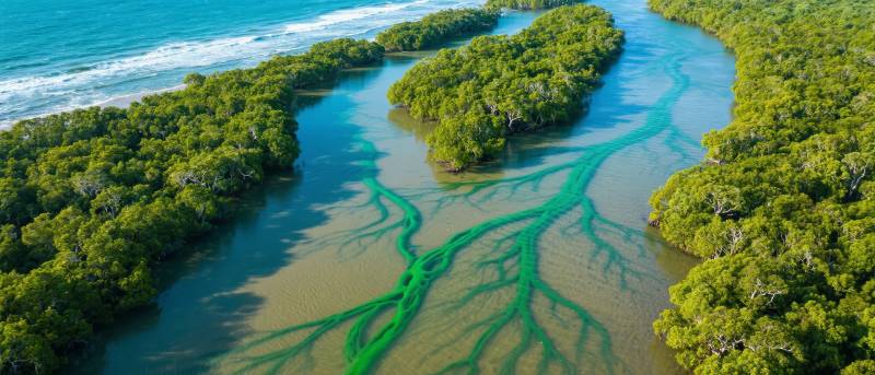 红树林湿地美景图片
