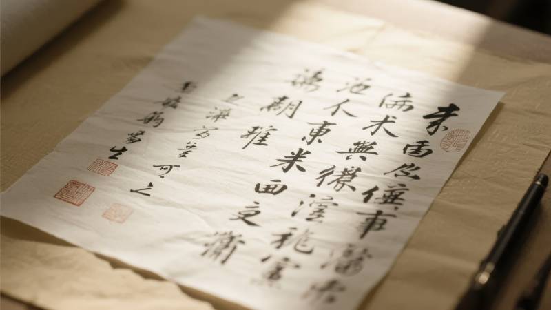 书法作品静谧展示图片