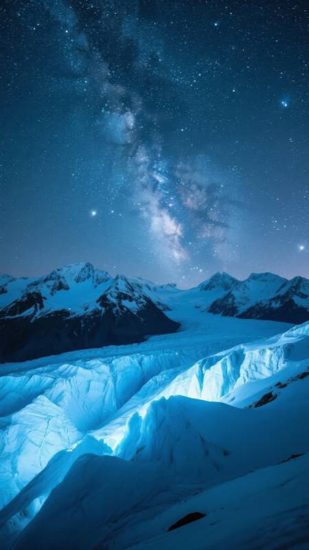 星河映雪峰图片