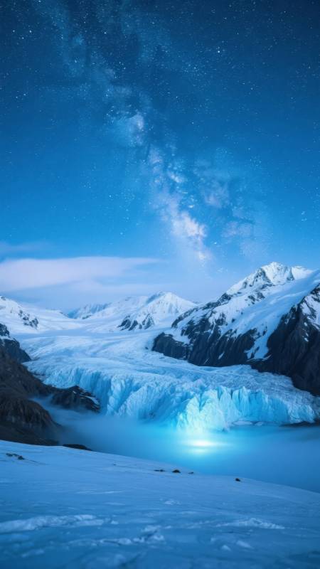 星河映雪谷图片