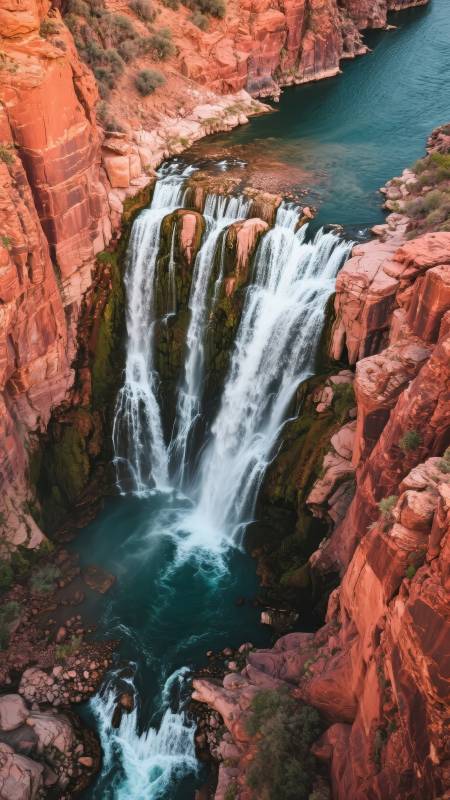 峡谷瀑布奇观图片