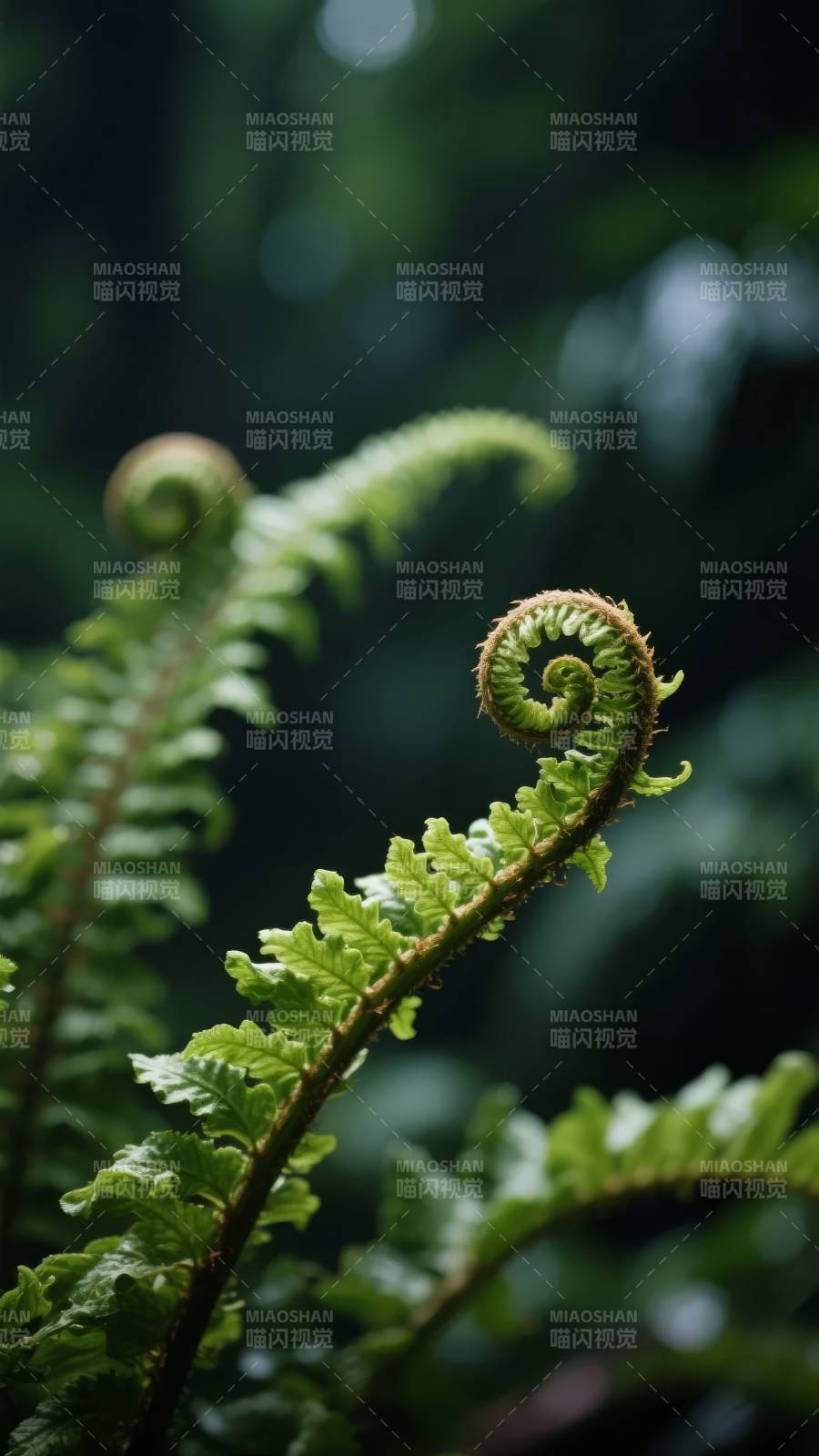 蕨叶卷曲生机盎然图片