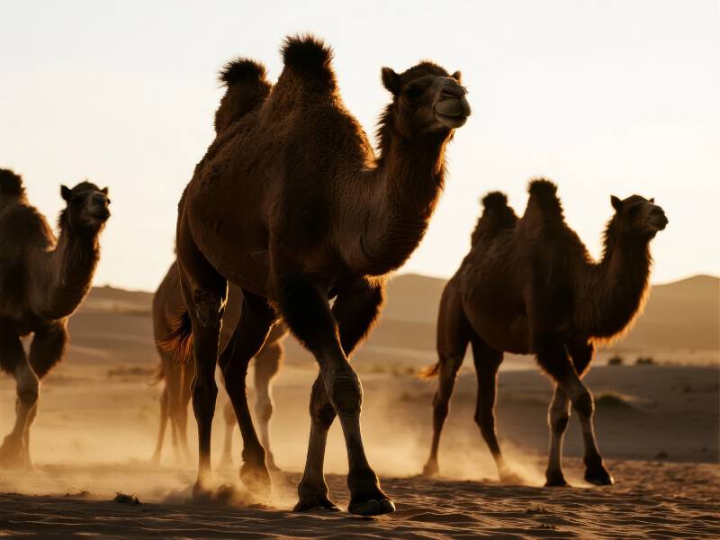 沙漠驼影图片