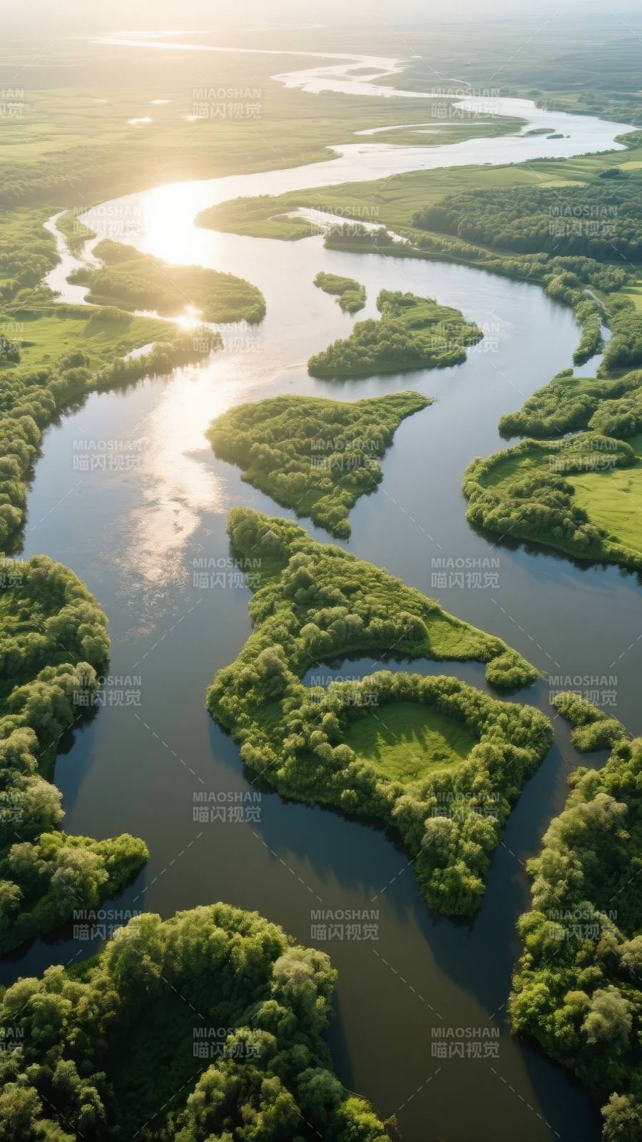 蜿蜒河光绿洲图片