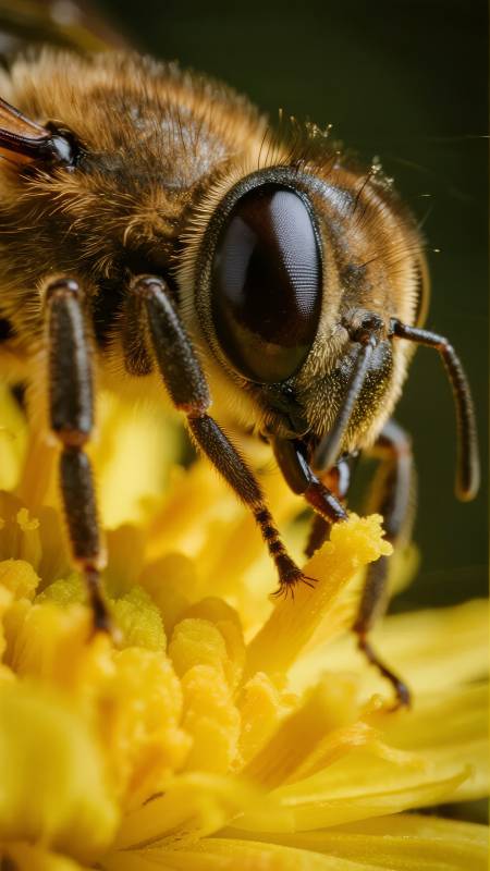 蜜蜂采蜜特写图片