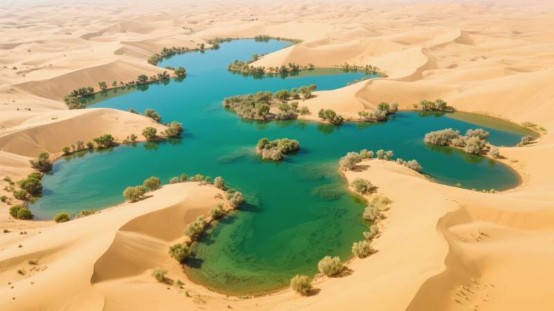 沙漠绿洲奇景图片