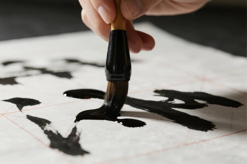 毛笔书写书法艺术图片