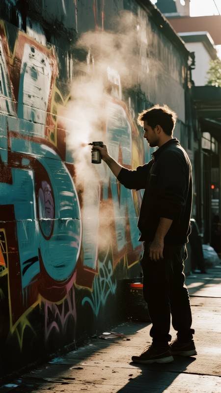 街头涂鸦瞬间图片