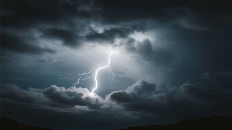 雷电交加夜空图片