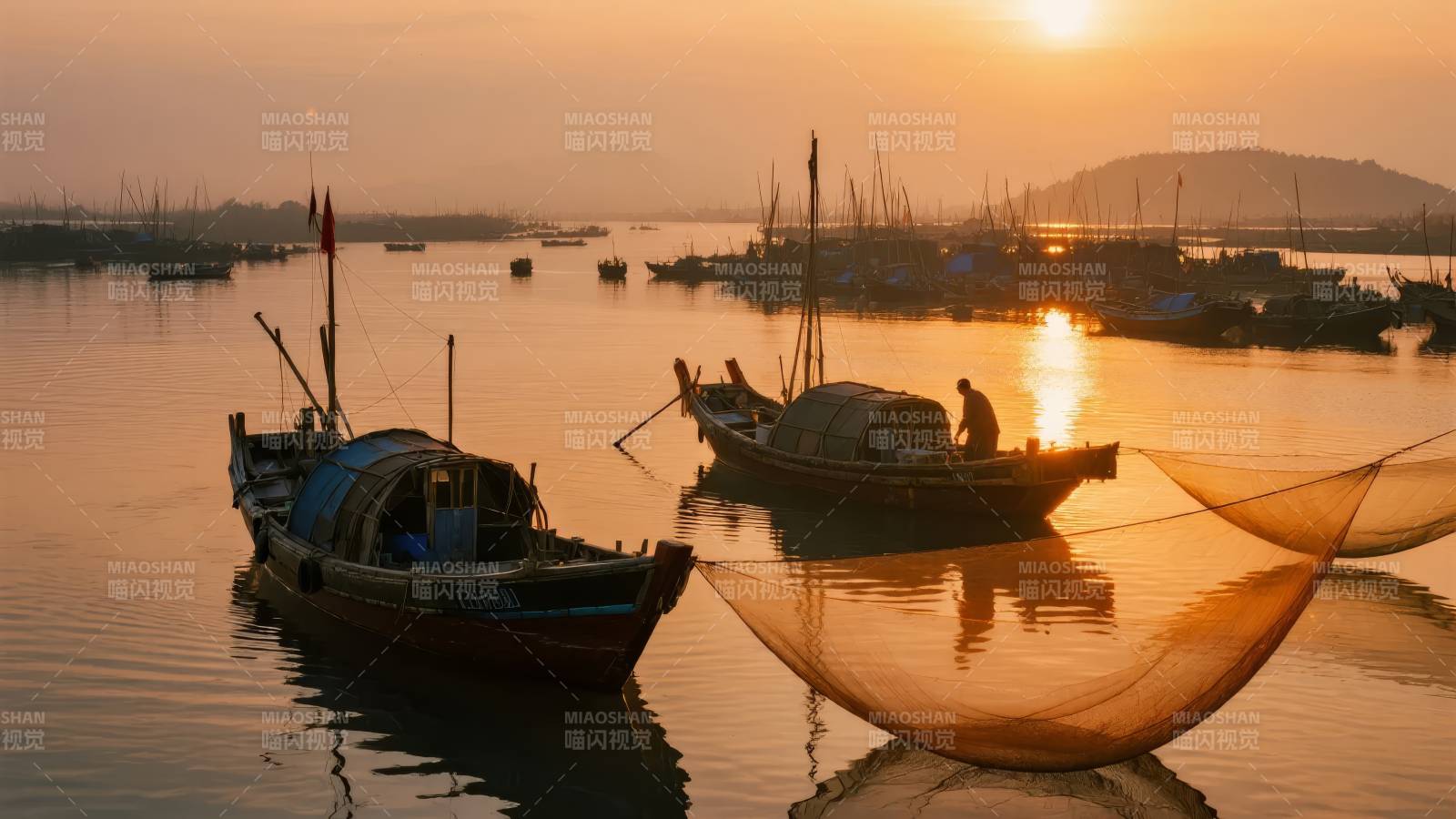 渔舟唱晚图片
