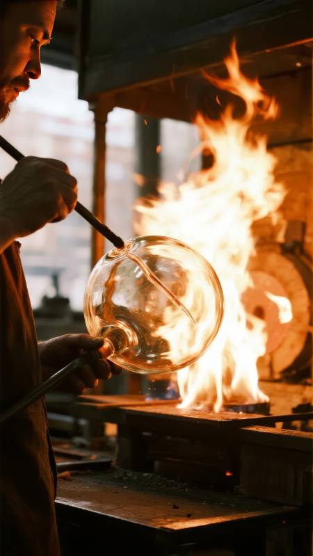 火焰中的玻璃艺术图片