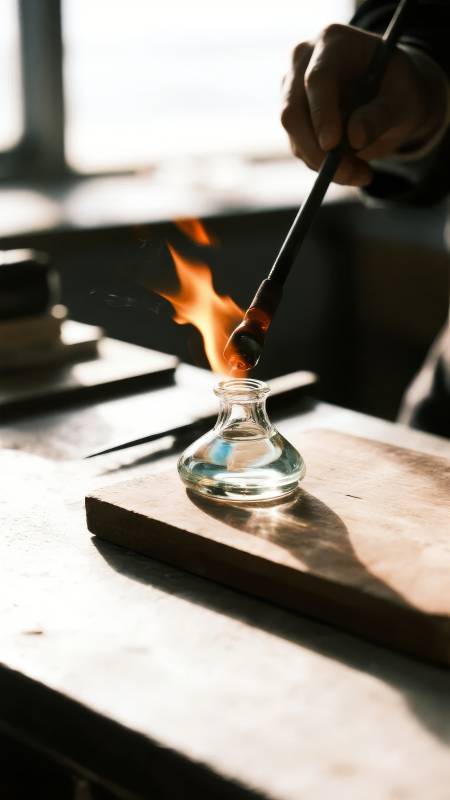 火焰点燃玻璃瓶图片