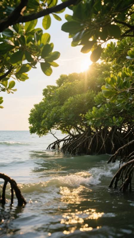 阳光下的红树林图片
