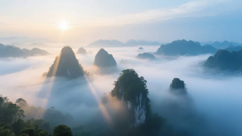 云海日出山峰图片