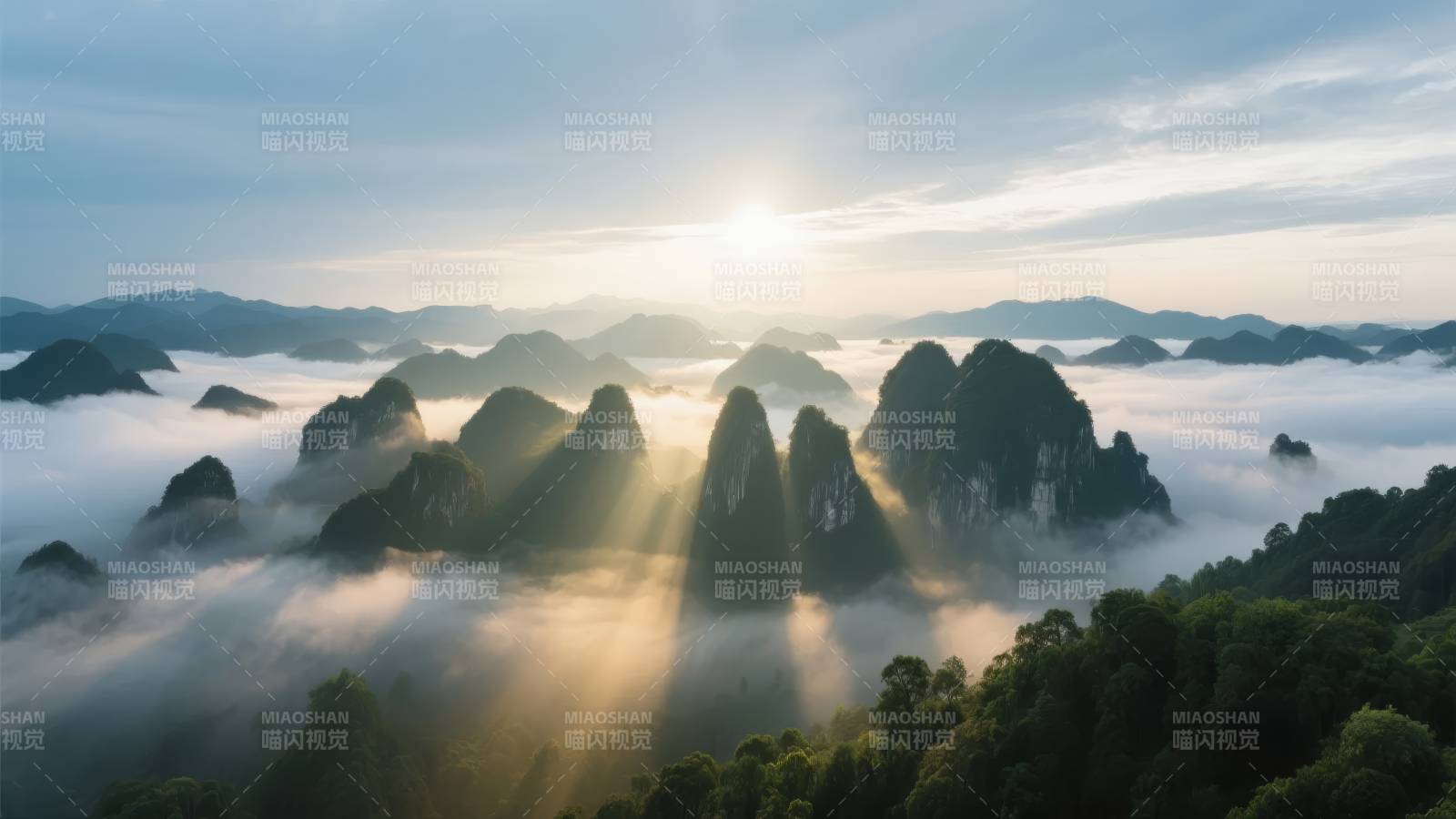 云海日出山峦图片