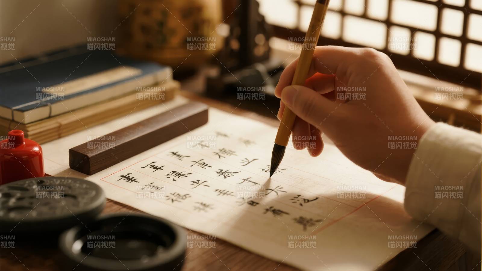 笔墨纸砚写书法图片