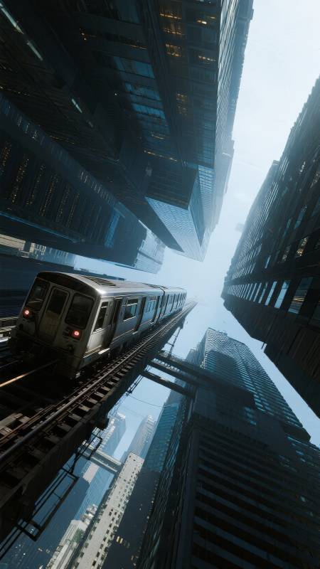 都市列车穿行记图片