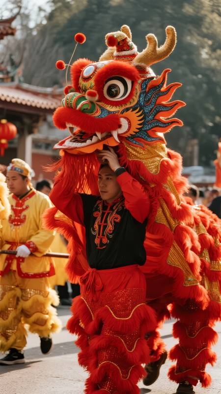 舞狮迎春庆佳节图片