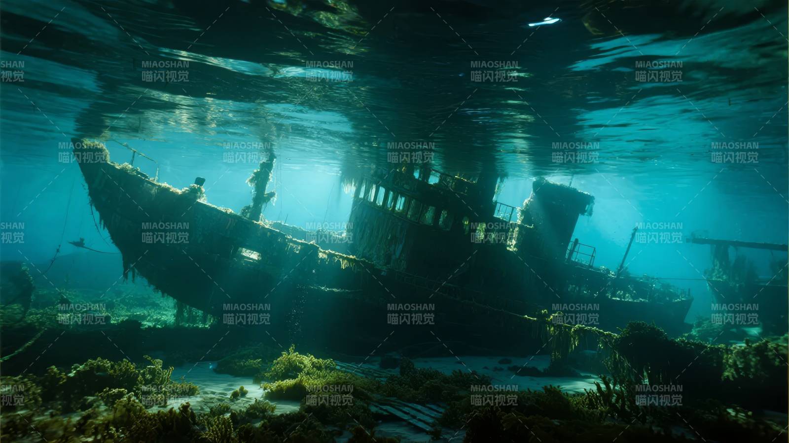 沉船海底遗迹图片