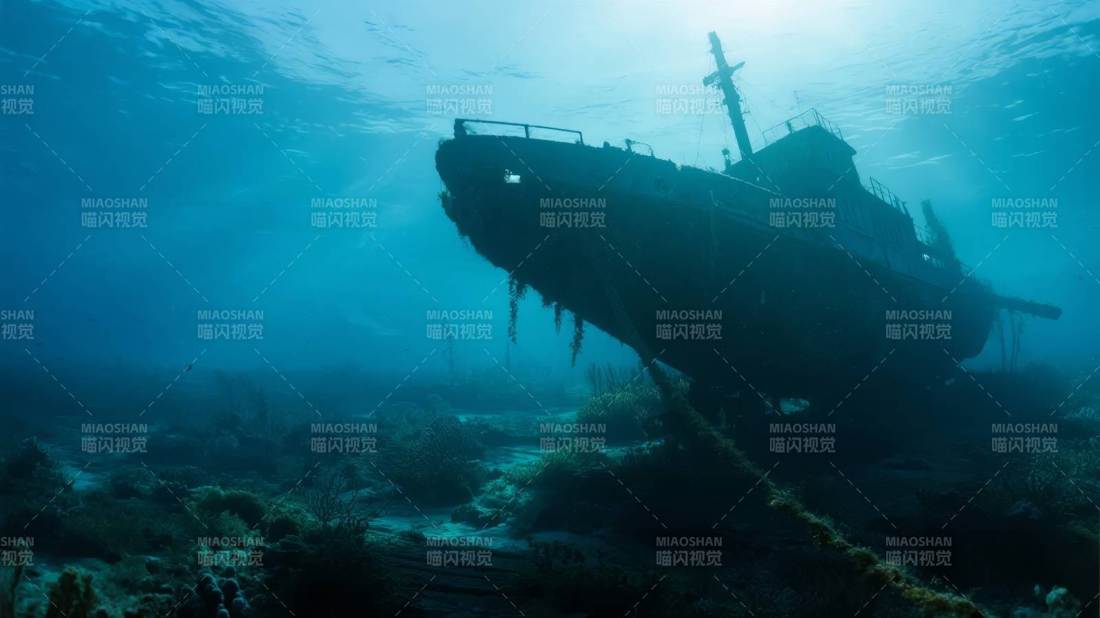 海底沉船遗迹图片