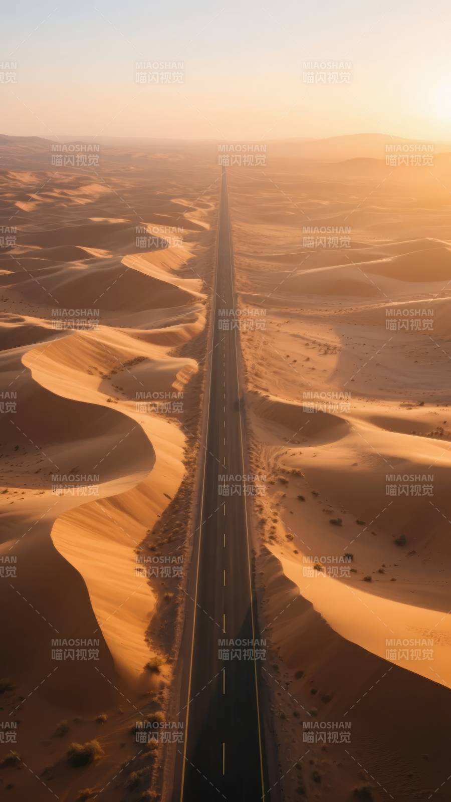 沙漠公路尽头图片