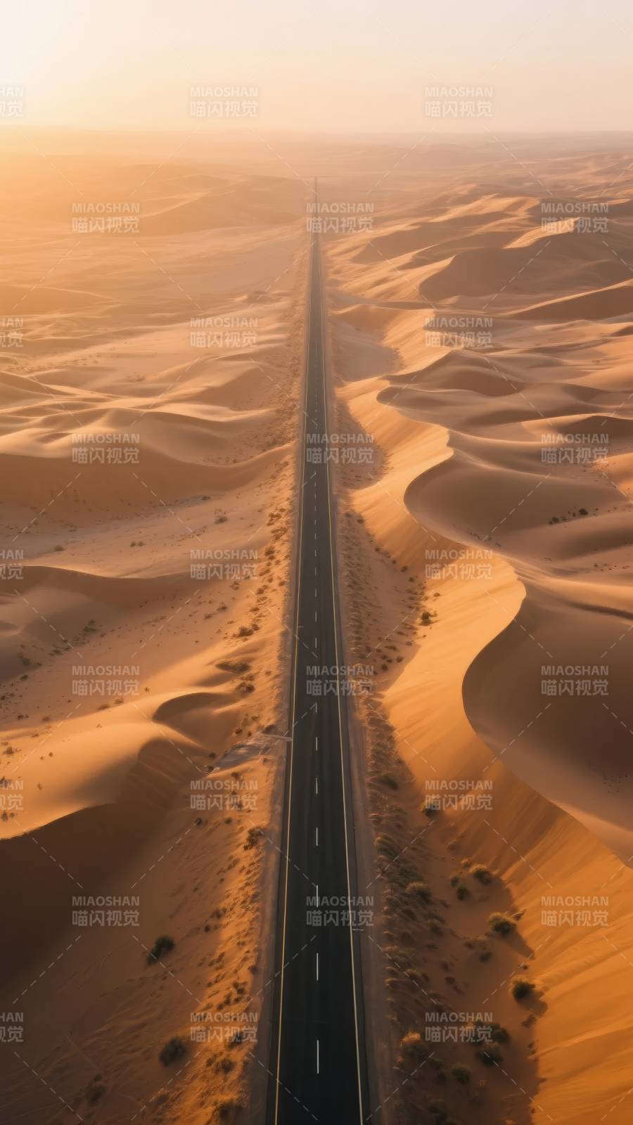 沙漠公路尽头图片