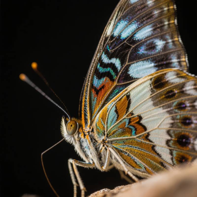 彩蝶栖息枝头图片