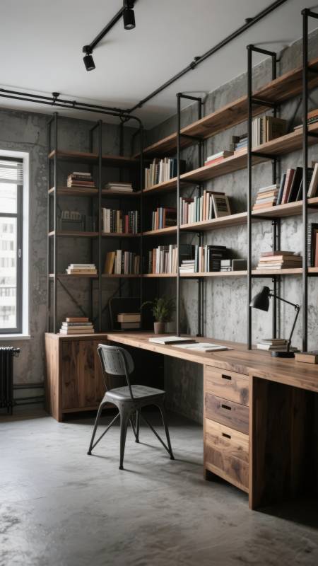 工业风书房设计图片