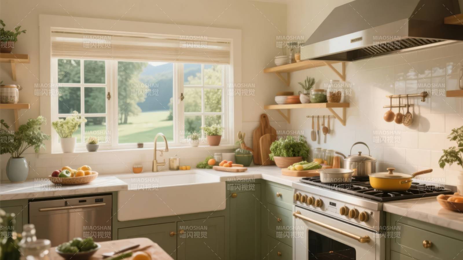 温馨厨房美景图片