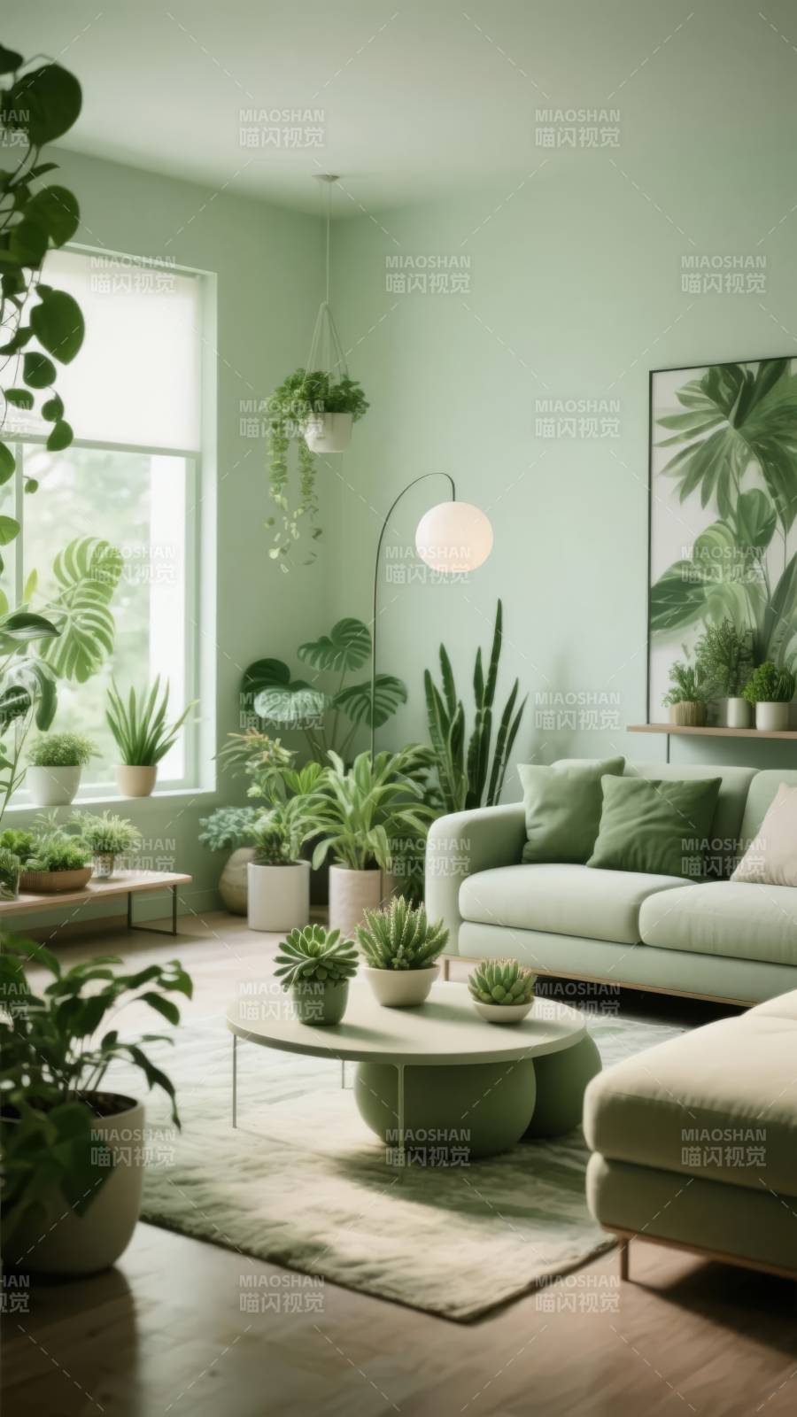 绿意盎然的客厅图片